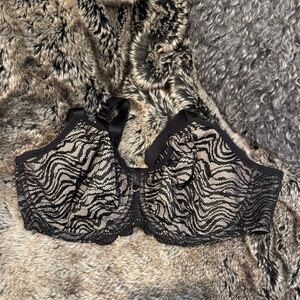 Fantasie Black Lace Animal Print Bra